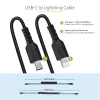 StarTech.com Cavo USB-C a Lightning da 1 m (3ft), certificato MFi, cavo di ricarica iPhone a spirale, nero, guaina TPE robusta in fibra aramidica, cavo Lightning a spirale resistente