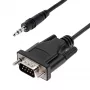 StarTech.com Cavo seriale DB9 a 3,5 mm da 1 m per la configurazione di dispositivi seriali, cavo da connettore maschio RS232 DB9 a 3,5 mm, utilizzato per la calibrazione di proiettori, digital signage e televisori tramite il connettore audio