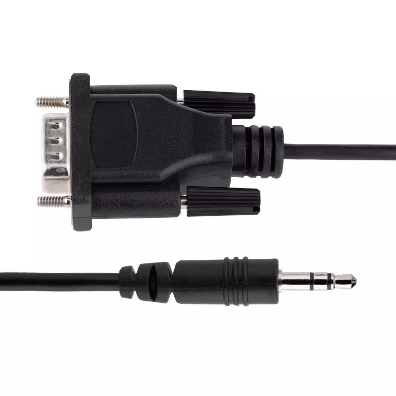 StarTech.com Cavo seriale DB9 a 3,5 mm da 1 m per la configurazione di dispositivi seriali, cavo da connettore maschio RS232 DB9 a 3,5 mm, utilizzato per la calibrazione di proiettori, digital signage e televisori tramite il connettore audio