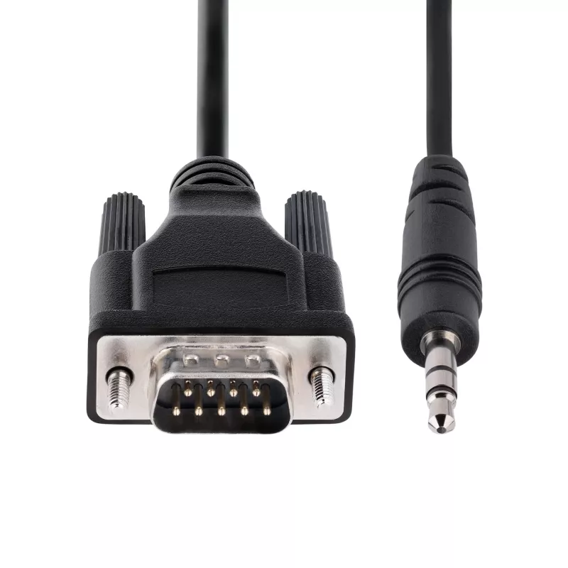 StarTech.com Cavo seriale DB9 a 3,5 mm da 1 m per la configurazione di dispositivi seriali, cavo da connettore maschio RS232 DB9 a 3,5 mm, utilizzato per la calibrazione di proiettori, digital signage e televisori tramite il connettore audio
