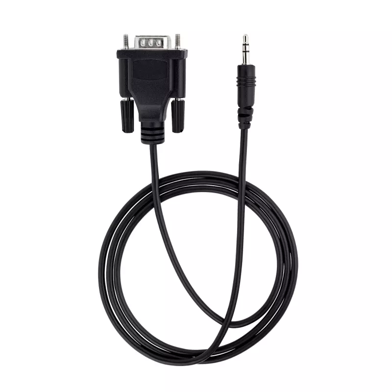 StarTech.com Cavo seriale DB9 a 3,5 mm da 1 m per la configurazione di dispositivi seriali, cavo da connettore maschio RS232 DB9 a 3,5 mm, utilizzato per la calibrazione di proiettori, digital signage e televisori tramite il connettore audio