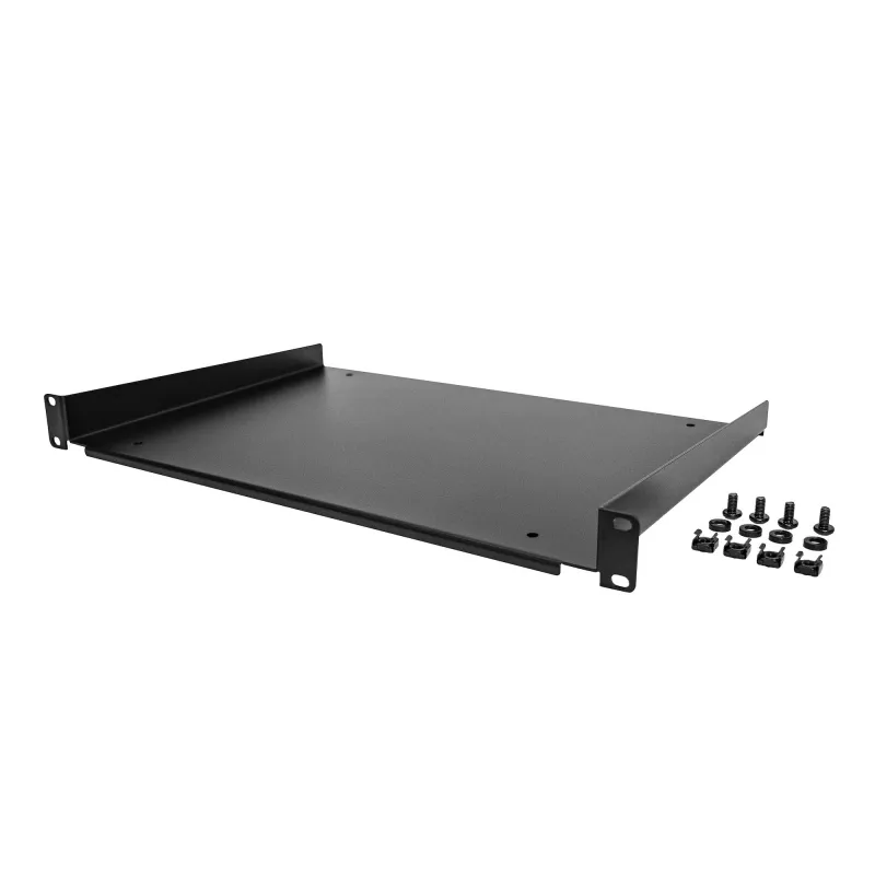 StarTech.com Ripiano per rack server 1U - ripiano universale a mensola per rack e armadi di rete 19 pollici - design durevole - portata 55lb/25kg - vassoio profondo 12 pollici