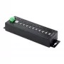 StarTech.com Hub USB 2.0 industriale a 10 porte, hub USB robusto con protezione ESD livello 4, montaggio DIN/a parete/da tavolo hub USB-A, espansione porte USB con connettori bloccabili, hub USB multiporta