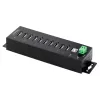 StarTech.com Hub USB 2.0 industriale a 10 porte, hub USB robusto con protezione ESD livello 4, montaggio DIN/a parete/da tavolo hub USB-A, espansione porte USB con connettori bloccabili, hub USB multiporta