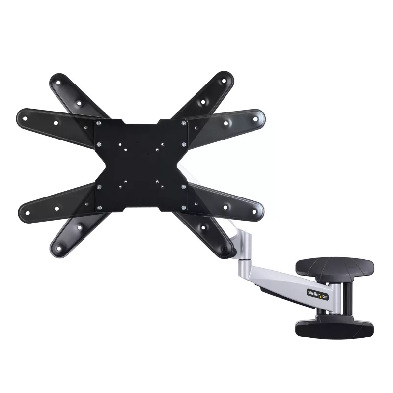 StarTech.com Supporto TV da parete VESA, supporto TV da parete full-motion regolabile per display da 23 a 55 pollici, supporto TV piatto supporta 30 kg, supporto TV estraibile/inclinabile/orientabile da parete