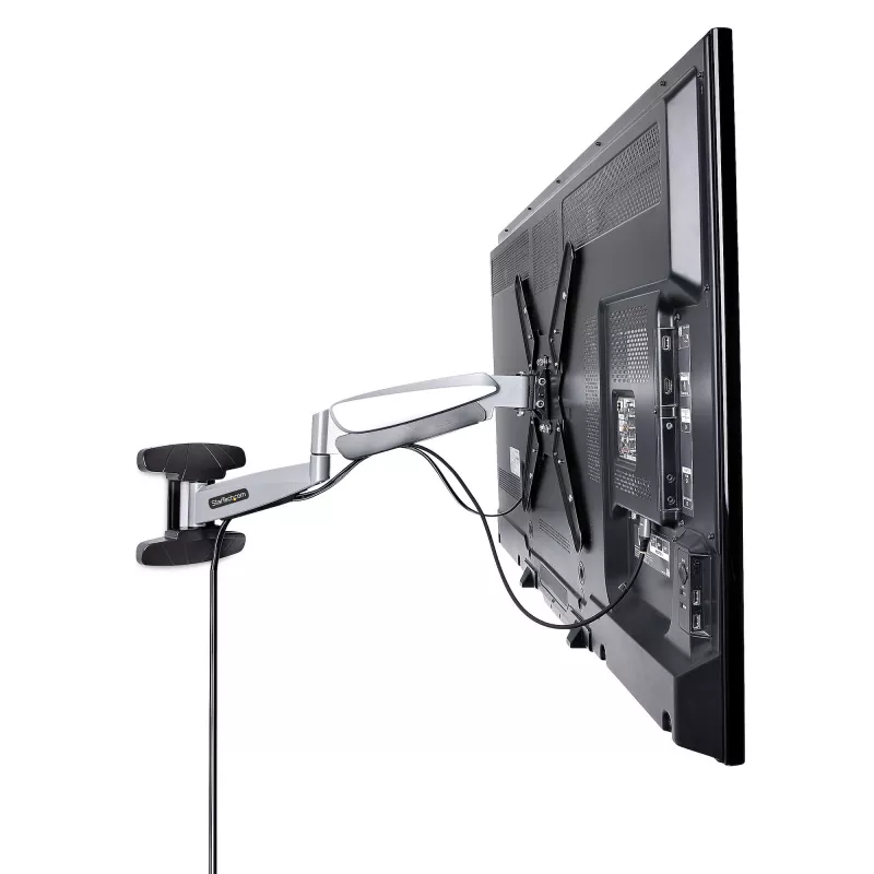 StarTech.com Supporto TV da parete VESA, supporto TV da parete full-motion regolabile per display da 23 a 55 pollici, supporto TV piatto supporta 30 kg, supporto TV estraibile/inclinabile/orientabile da parete