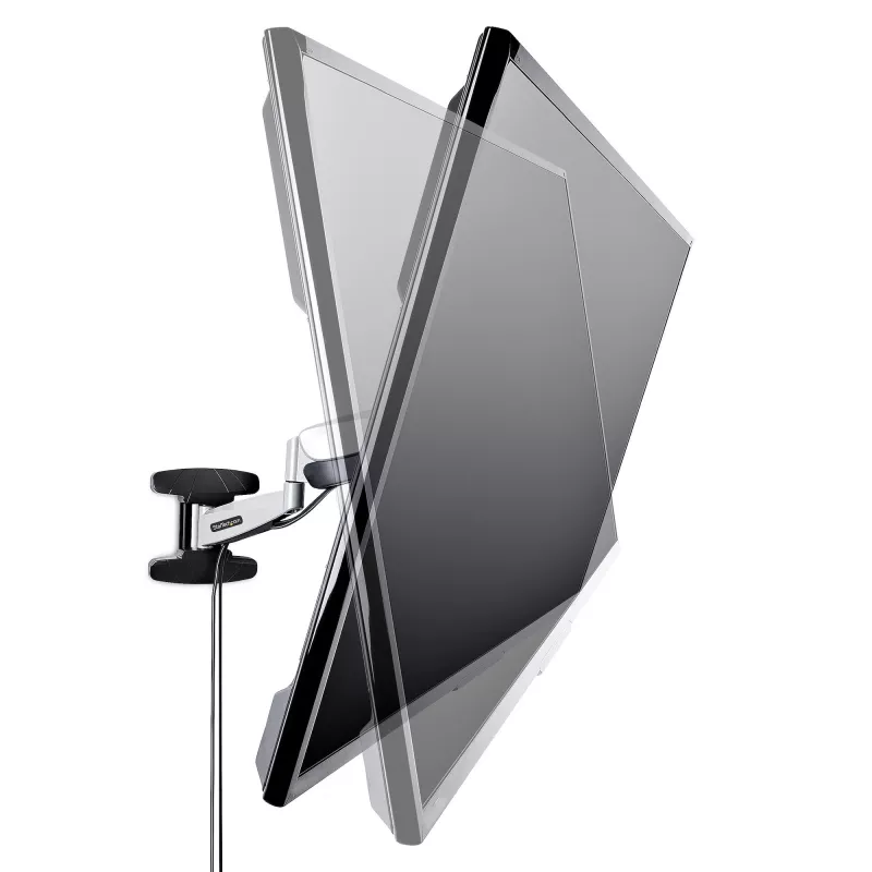 StarTech.com Supporto TV da parete VESA, supporto TV da parete full-motion regolabile per display da 23 a 55 pollici, supporto TV piatto supporta 30 kg, supporto TV estraibile/inclinabile/orientabile da parete