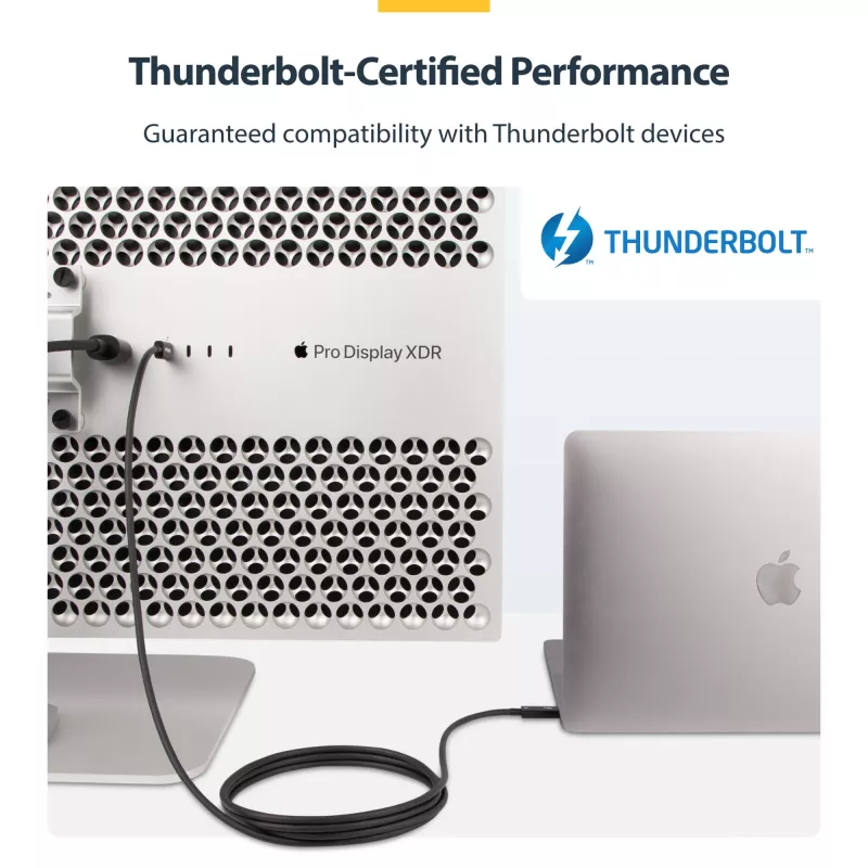 StarTech.com Cavo Thunderbolt 4 attivo da 2 m, 40 Gbit/s, Power Delivery 100W, video 4K/8K, cavo Thunderbolt certificato Intel – compatibile con USB4/Thunderbolt 4/USB 3.2/USB Type-C/DisplayPort/Thunderbolt 3