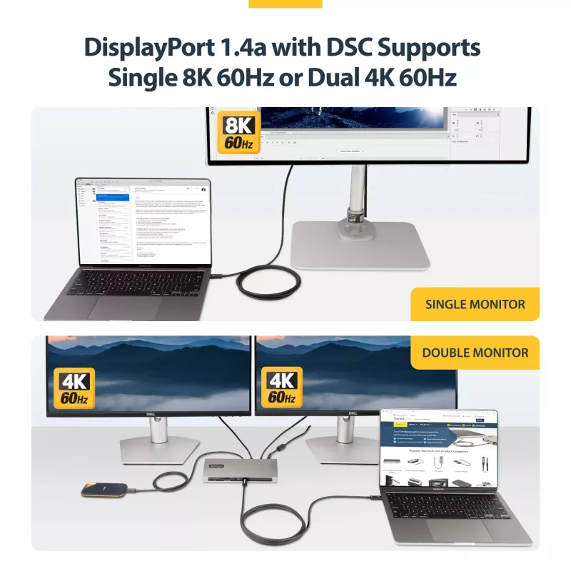 StarTech.com Cavo Thunderbolt 4 attivo da 2 m, 40 Gbit/s, Power Delivery 100W, video 4K/8K, cavo Thunderbolt certificato Intel – compatibile con USB4/Thunderbolt 4/USB 3.2/USB Type-C/DisplayPort/Thunderbolt 3