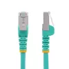 StarTech.com Cavo Ethernet CAT6a da 1,5 m – aqua – Low Smoke Zero Halogen (LSZH) – cavo patch di rete S/FTP 10GbE 500MHz 100W PoE++ RJ-45 senza fermo con scarico della trazione