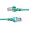 StarTech.com Cavo Ethernet CAT6a da 1,5 m – aqua – Low Smoke Zero Halogen (LSZH) – cavo patch di rete S/FTP 10GbE 500MHz 100W PoE++ RJ-45 senza fermo con scarico della trazione