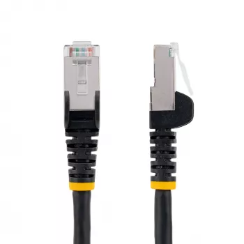 StarTech.com Cavo Ethernet CAT6a da 1,5 m - nero - Low Smoke Zero Halogen (LSZH) - cavo patch di rete S/FTP 10GbE 500MHz 100W PoE++ RJ-45 senza fermo con scarico della trazione
