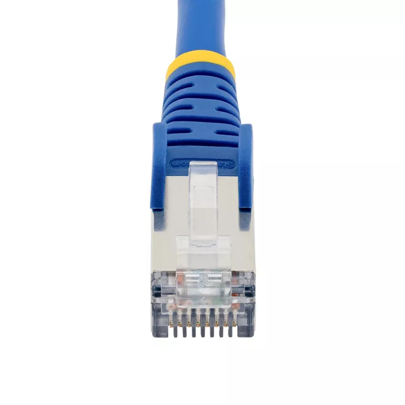 StarTech.com Cavo Ethernet CAT6a da 1,5 m – blu – Low Smoke Zero Halogen (LSZH) – cavo patch di rete S/FTP 10GbE 500 MHz 100 W PoE++ RJ-45 senza fermo con scarico della trazione