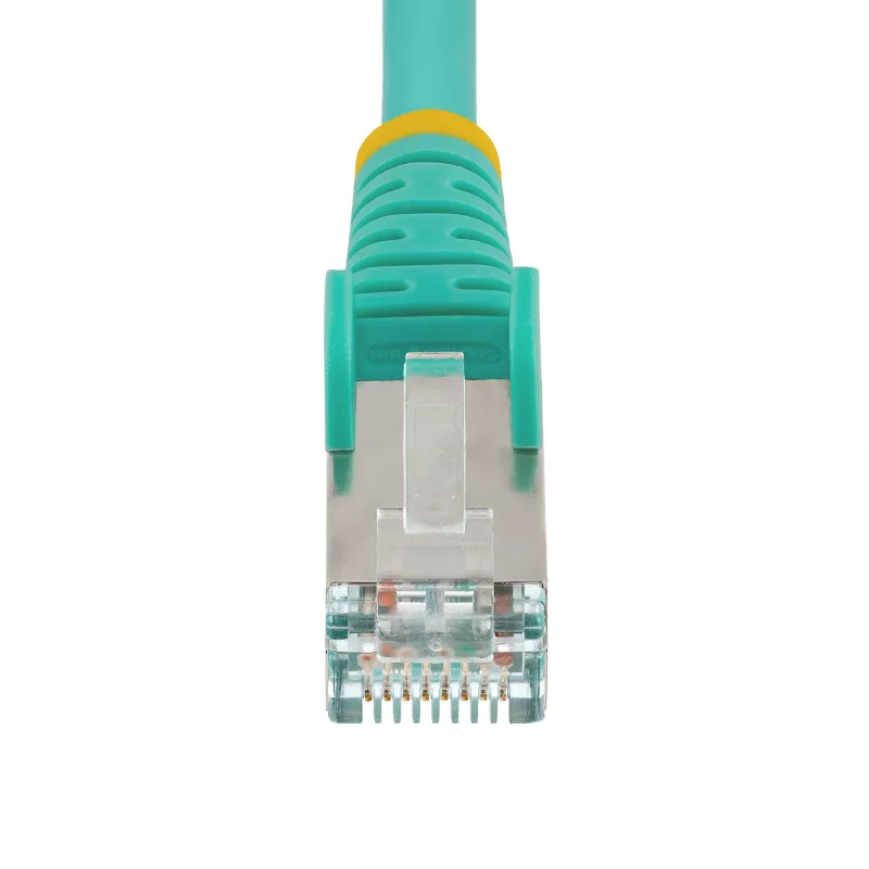 StarTech.com Cavo Ethernet CAT6a da 5 m – aqua – Low Smoke Zero Halogen (LSZH) – cavo patch di rete S/FTP 10GbE 500MHz 100W PoE++ RJ-45 senza fermo con scarico della trazione