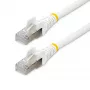 StarTech.com Cavo Ethernet CAT6a da 10 m – bianco – Low Smoke Zero Halogen (LSZH) – cavo patch di rete S/FTP 10GbE 500MHz 100W PoE++ RJ-45 senza fermo con scarico della trazione