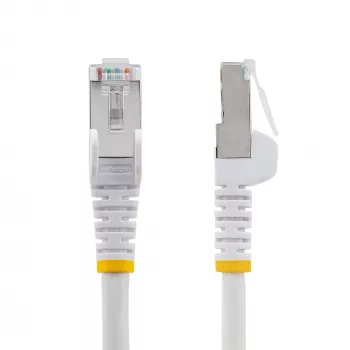 StarTech.com Cavo Ethernet CAT6a da 1 m – bianco – Low Smoke Zero Halogen (LSZH) – cavo patch di rete S/FTP 10GbE 500MHz 100W PoE++ RJ-45 snagless con scarico della trazione