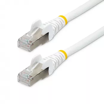 StarTech.com Cavo Ethernet CAT6a da 7,5 m – bianco – Low Smoke Zero Halogen (LSZH) – cavo patch di rete S/FTP 10GbE 500MHz 100W PoE++ RJ-45 snagless con scarico della trazione