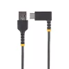 StarTech.com cavo di ricarica USB-A a USB-C da 15 cm, angolare – cavo USB-C a ricarica rapida robusto – nero, USB 2.0 A a Type-C – fibra aramidica resistente – 3A – cavo di ricarica USB corto