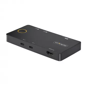 StarTech.com switch KVM USB-C a 2 porte, monitor singolo HDMI 4K 60Hz, porte dual-100W Power Delivery pass-through, bus powered, compatibile USB Type-C/USB4/Thunderbolt 3/4 – Small Form Factor