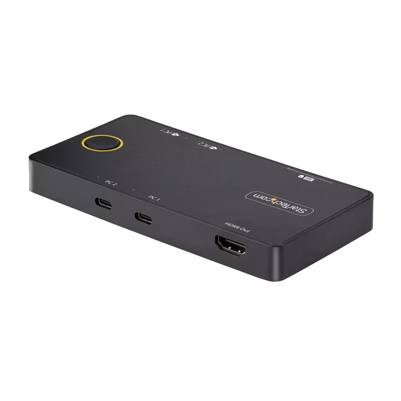 StarTech.com switch KVM USB-C a 2 porte, monitor singolo HDMI 4K 60Hz, porte dual-100W Power Delivery pass-through, bus powered, compatibile USB Type-C/USB4/Thunderbolt 3/4 – Small Form Factor