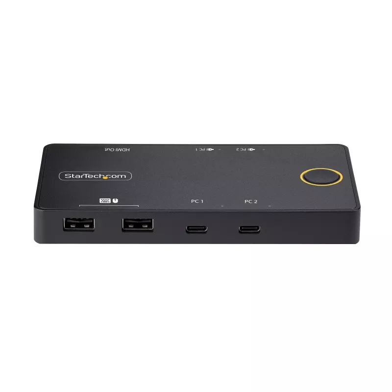 StarTech.com switch KVM USB-C a 2 porte, monitor singolo HDMI 4K 60Hz, porte dual-100W Power Delivery pass-through, bus powered, compatibile USB Type-C/USB4/Thunderbolt 3/4 – Small Form Factor