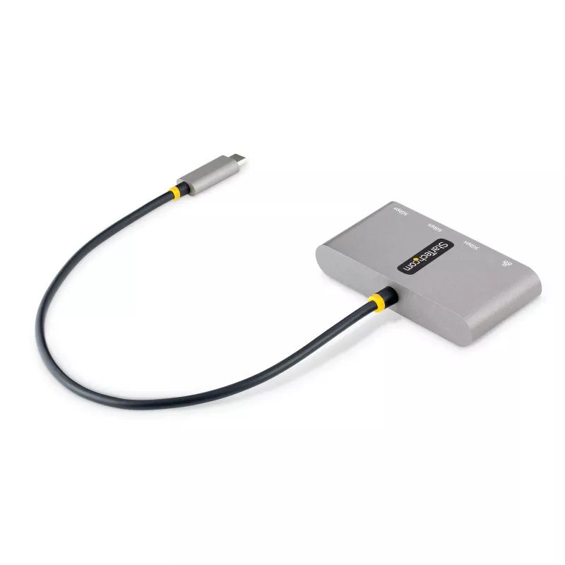 StarTech.com hub USB-C a 3 porte con Ethernet - 3x USB-A - Gigabit Ethernet - USB 3.0 5Gbps - bus powered - cavo host USB Type-C da 1ft/30cm - GbE - hub USB-C a USB-A portatile