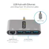 StarTech.com hub USB-C a 3 porte con Ethernet - 3x USB-A - Gigabit Ethernet - USB 3.0 5Gbps - bus powered - cavo host USB Type-C da 1ft/30cm - GbE - hub USB-C a USB-A portatile