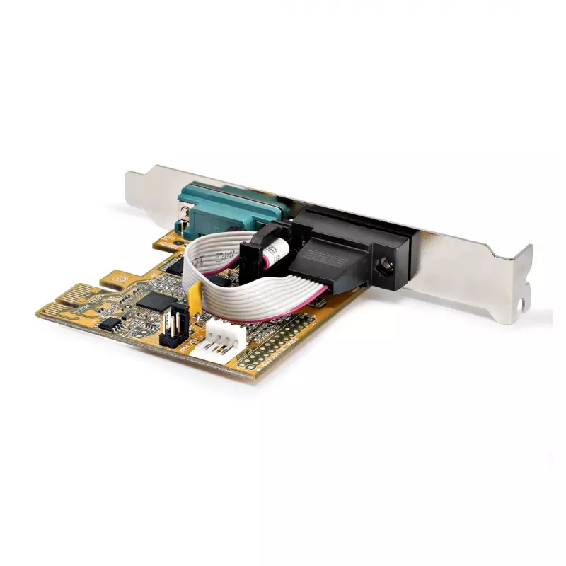 StarTech.com scheda seriale PCI Express a 2 porte, scheda seriale dual port PCIe a RS232 (DB9), UART 16C1050, staffe Low/Full Profile, COM Retention, per Windows/Linux