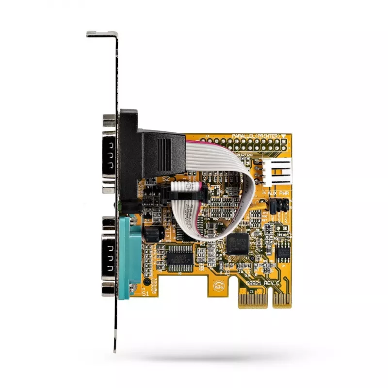 StarTech.com scheda seriale PCI Express a 2 porte, scheda seriale dual port PCIe a RS232 (DB9), UART 16C1050, staffe Low/Full Profile, COM Retention, per Windows/Linux
