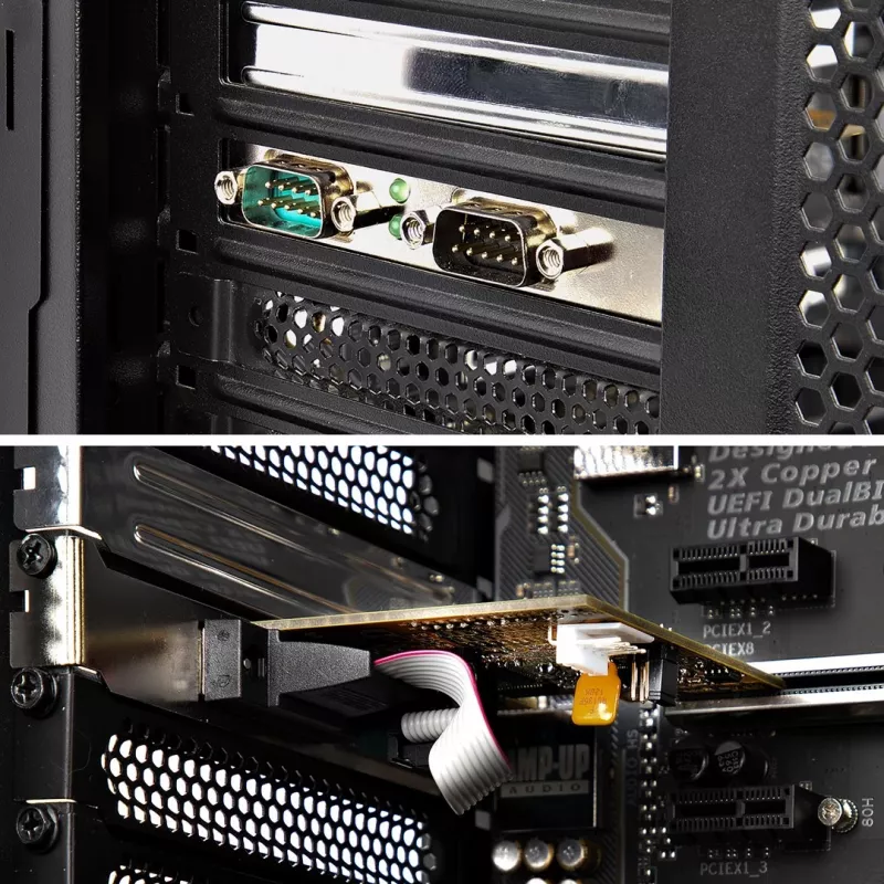 StarTech.com scheda seriale PCI Express a 2 porte, scheda seriale dual port PCIe a RS232 (DB9), UART 16C1050, staffe Low/Full Profile, COM Retention, per Windows/Linux