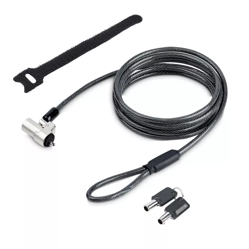 StarTech.com cavo di sicurezza per laptop compatibile con Noble Wedge®; 1,8 m, lucchetto a chiave antifurto, cavo di sicurezza per notebook Dell XPS/Latitude/2-in-1, cavo di sicurezza in acciaio resistente al taglio per laptop