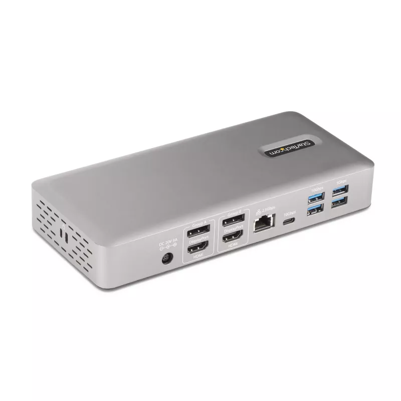 StarTech.com docking station universale USB4 e Thunderbolt 4, quad-display su Windows, dual-display su MacBook, dock HDMI DP con ricarica laptop 98W