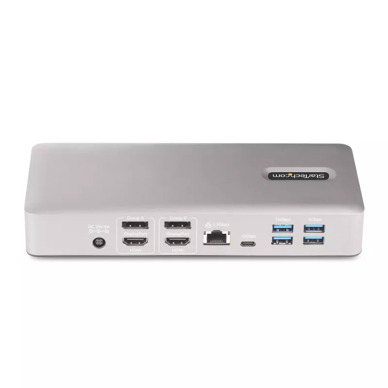 StarTech.com docking station universale USB4 e Thunderbolt 4, quad-display su Windows, dual-display su MacBook, dock HDMI DP con ricarica laptop 98W