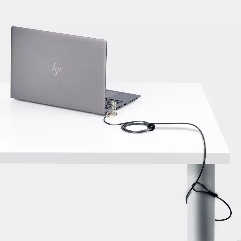 StarTech.com cavo di sicurezza universale per laptop da 2 m, cavo di sicurezza per notebook compatibile con Noble Wedge®/Nano/K-Slot; cavo con lucchetto a combinazione senza chiave, cavo in acciaio antifurto resistente al taglio