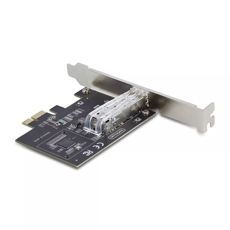 StarTech.com scheda di rete GbE SFP a 1 porta, PCIe 2.1 x1, Intel I210-IS, controller 1GbE, 1000BASE rame/fibra, NIC Gigabit Ethernet single-port, staffe desktop/server – compatibile con Windows e Linux