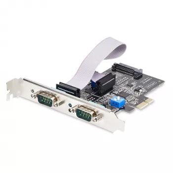 StarTech.com scheda seriale PCIe a 2 porte, scheda seriale dual-port PCI Express a RS232/RS422/RS485 (DB9), staffe low-profile incluse, UART 16C1050, Windows/Linux, conforme TAA – protezione ESD livello 4