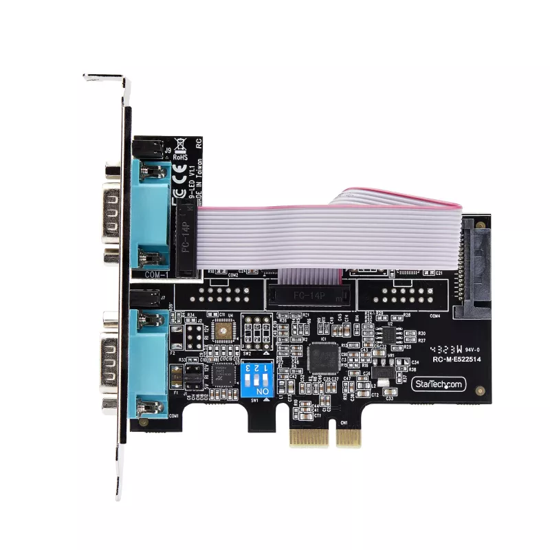 StarTech.com scheda seriale PCIe a 2 porte, scheda seriale dual-port PCI Express a RS232/RS422/RS485 (DB9), staffe low-profile incluse, UART 16C1050, Windows/Linux, conforme TAA – protezione ESD livello 4