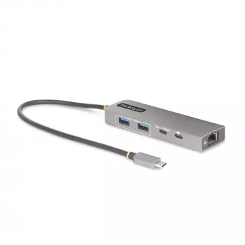 StarTech.com hub USB-C a 3 porte con Ethernet 2,5 Gbit/s e 100 W Power Delivery pass-through, USB 3.2 10 Gbit/s, 2x USB-A/1x USB-C, hub adattatore USB Type-C portatile