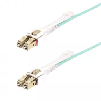 StarTech.com cavo in fibra ottica multimodale OM4 LC a LC (UPC) da 5m con linguette push-pull, 50/125µm, 100G, insensibile alle piegature, bassa attenuazione di inserzione – cavo jumper in fibra ottica LSZH