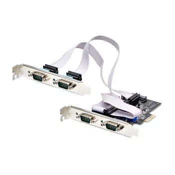 StarTech.com Scheda seriale PCIe a 4 porte, scheda seriale PCI Express quad-port a RS232/RS422/RS485 (DB9), staffa low-profile inclusa, UART 16C1050, Windows/Linux, conforme TAA – Protezione ESD livello 4