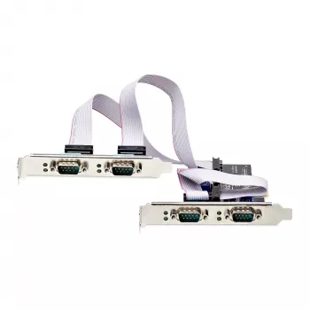 StarTech.com Scheda seriale PCIe a 4 porte, scheda seriale PCI Express quad-port a RS232/RS422/RS485 (DB9), staffa low-profile inclusa, UART 16C1050, Windows/Linux, conforme TAA – Protezione ESD livello 4
