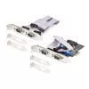 StarTech.com Scheda seriale PCIe a 4 porte, scheda seriale PCI Express quad-port a RS232/RS422/RS485 (DB9), staffa low-profile inclusa, UART 16C1050, Windows/Linux, conforme TAA – Protezione ESD livello 4