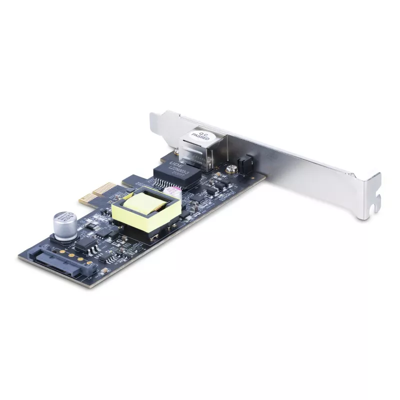 StarTech.com Scheda di rete 1 porta 2.5Gbps NBASE-T PoE, Intel I225-V, NIC Multi-Gigabit 802.3af/at PoE+, scheda LAN server PCI Express, interfaccia Ethernet desktop alimentata SATA – Supporta Windows, Linux