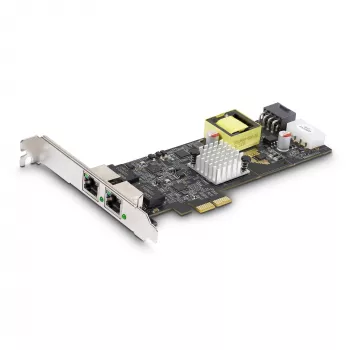 StarTech.com Scheda di rete 2 porte 2.5Gbps NBASE-T PoE, doppio Intel I225-V, NIC Multi-Gigabit 802.3af/at PoE+, scheda LAN server PCI Express, alimentazione LP4/8-pin PCIe
