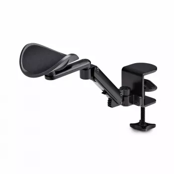 StarTech.com Bracciolo regolabile per scrivania da ufficio, supporto ergonomico per braccio/gomito, rotazione a 360 gradi, montaggio a morsetto/senza forare, nero