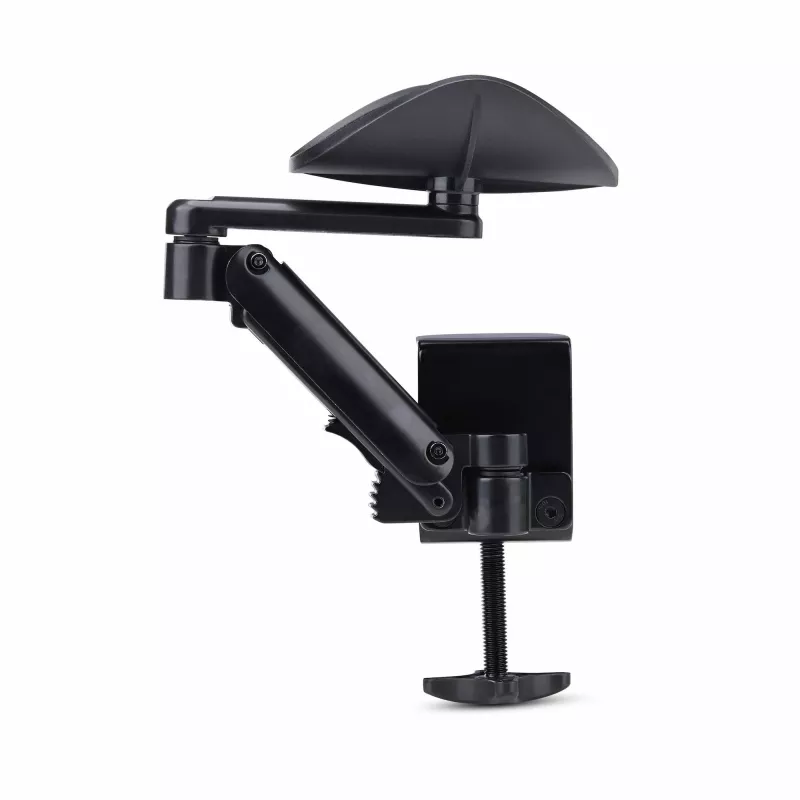 StarTech.com Bracciolo regolabile per scrivania da ufficio, supporto ergonomico per braccio/gomito, rotazione a 360 gradi, montaggio a morsetto/senza forare, nero