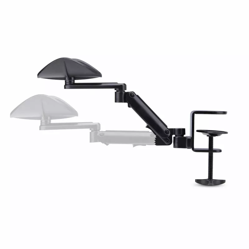 StarTech.com Bracciolo regolabile per scrivania da ufficio, supporto ergonomico per braccio/gomito, rotazione a 360 gradi, montaggio a morsetto/senza forare, nero