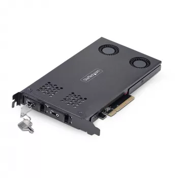 StarTech.com Case rimovibile dual-bay M.2 NVMe SSD a PCIe x8; biforcazione richiesta; installazione senza attrezzi, backplane PCIe con due vani hot-swap
