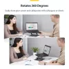 StarTech.com Supporto girevole per laptop, orientabile a 360°, rialzo ergonomico da scrivania per computer, ripiano rialzato con inclinazione regolabile, max 5 kg, struttura in alluminio, design portatile