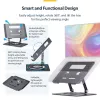 StarTech.com Supporto girevole per laptop, orientabile a 360°, rialzo ergonomico da scrivania per computer, ripiano rialzato con inclinazione regolabile, max 5 kg, struttura in alluminio, design portatile